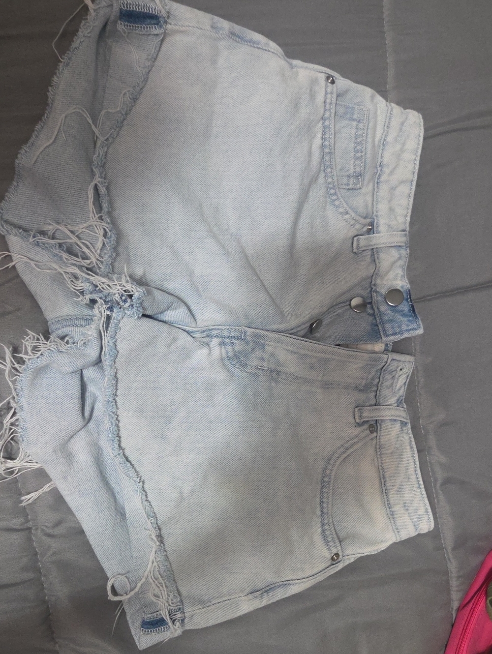 H&M Light Blue Distressed Denim Shorts